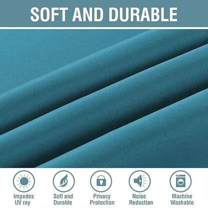 H.VERSAILTEX Blackout Curtain for Living Room Thermal Insulated Window Treatment Curtain 54 inch Length Energy Saving Solid Grommet Top Blackout Drape, One Panel, Turquoise Blue, 52" W x 54" L