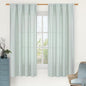 LAMIT Linen Curtains 63 Inch for Bedroom, Light Filtering Neutral Semi Sheer Window Treatment Farmhouse Curtains Rod Pocket Panels for Living Room/Dining Room, 2 Panels, 42 x 63 Inch, Light Blue
