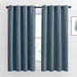 NICETOWN Smoky Blue Blackout Curtains 63 inches Long, Grommet Room Darkening Window Treatment Thermal Insulated Drapes Sound Reducing for Bedroom, W46 x L63, 2 Panels