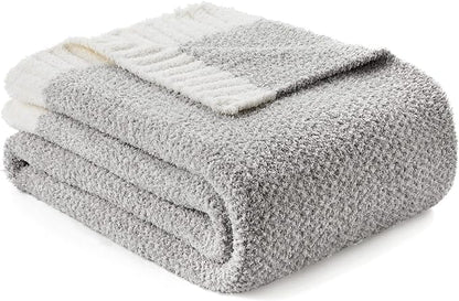 Snuggle Sac Oversized Bedding Blanket Grey Color Twin XL, Super Soft Warm Blankets for Bed, Living Room, Luxurious Microfiber Blanket Dupes, Heather Grey, 66x90 inches