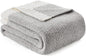 Snuggle Sac Buttery Grey Throw Blanket for Couch, Reversible Super Soft Warm Blankets Cozy Knit Fuzzy Plush Lightweight Throws for Sofa, Bed, Heather Grey, 50"x 60"