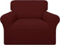 Easy-Going 100% Waterproof Chair Couch Cover, Dual Waterproof Sofa Cover, Stretch Jacquard Sofa Slipcover, Leakproof Furniture Protector for Kids, Pets, Dog and Cat (Chair, Wine)