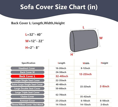 Couch Cushion Covers for Sofa Couch Covers Wear-Resistant Universal Sofa Cover Washable Stretch for Sectional Slipcovers (Texture-Sea Blue,Back Cover L)