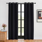 NICETOWN Living Room Curtains 80 inch Length 2 Panels Set, Black, W34, Blackout Thermal Insulated Window Treatment Solid Grommet Room Darkening for Bedroom/Home Office
