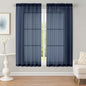 OWENIE Sheer Navy Blue Curtains, Sheer Curtains 63 inch Length 2 Panels Set, Rod Pocket Voile Fimly Sheer Drapes for Living Room Bedroom, 2pcs, Navy Blue, Each 59" W x 63" L