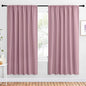 NICETOWN 2 Panels Blackout Curtains, Rod Pocket Window Curtains Room Darkning Drapes for Bedroom/Living Room, Thermal Insulated Solid Draperies for Home Office/Study, 62 by 72-Inch, Rouge Pink