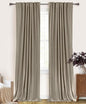 100% Blackout Shield Linen Blackout Curtains for Bedroom 102 Inches Long, Back Tab/Rod Pocket Living Room Drapes, Thermal Insulated Blackout Curtains 2 Panels Set, 50" W x 102" L, Faux Linen