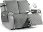 VANSOFY Waterproof Recliner Couch Covers, Sofa Covers 1-Piece Washable Reclining Sofa Cover Non-Slip Furniture Protector with Elastic Straps Pocket for Dogs, Pets(Gray,2 Seater)