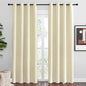 NICETOWN Beige Room Darkening Curtains 86" Long for Boho Farmhouse Home Decoration, Window Treatment Total Privacy Drape Panels for Bedroom Living Room Guest Room (55" Wide, Set of 2)