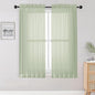 OWENIE Sheer Curtains 63 inch Length 2 Panels Set, Rod Pocket Voile Fimly Sheer Drapes for Living Room/Bedroom, 2pcs, Each 42" W x 63" L, Light Green