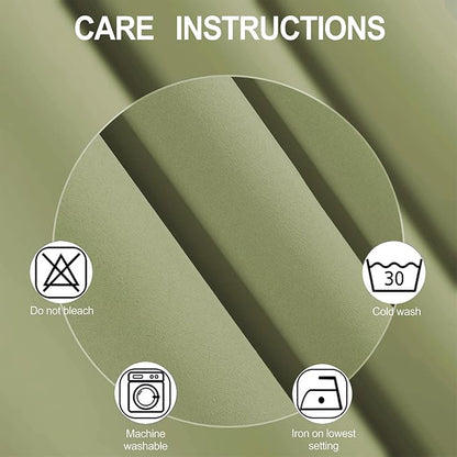 LEMOMO Blackout Curtains 42 x 63 inch/Sage Green Curtains Set of 2 Panels/Thermal Insulated Room Darkening Bedroom Curtains