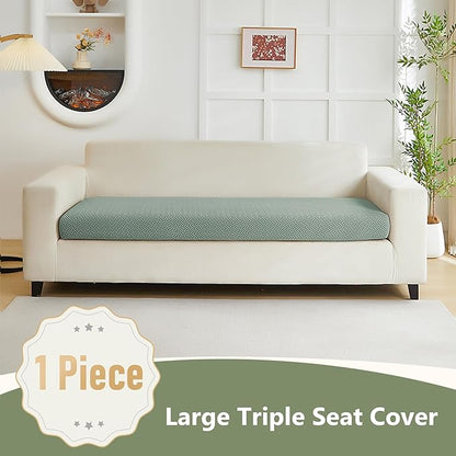 Couch Cushion Covers for Sofa Couch Covers Wear-Resistant Universal Sofa Cover Washable Stretch for Sectional Slipcovers (Texture-Green,Large Triple Seat Cover)