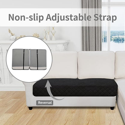 Easy-Going Sectional Couch Covers for Dogs L Shape Sofa Cover Reversible Sofa Slipcover Chaise Lounge Cover Furniture Protector Cover for Pets Dog Cat (30 x 50 inches, Black/Beige)