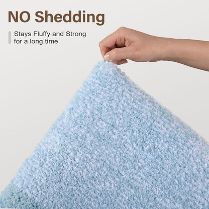 70x24 Long Bathroom Rugs Washable Non Slip, Light Blue Bath Mat for Bathroom Floor Tub, Soft Absorbent Quick Dry Mats for Shower, Bathtub,Home Decor