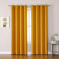 ChrisDowa Room Darkening Curtains 80 Inches Long 2 Panels Set for Living Room, Grommet Thermal Insulated Blackout Curtains for Bedroom (Mustard Yellow, 52 x 80 Inch)