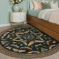 Hazo Haus Washable Black 6ft Round Area Rugs for Bedroom Beside Bed - Dark Unique Insect Print Circle Rug for Living Room, Dining Room, Vintage Nature Insect Design, Low Pile & Soft