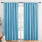 NICETOWN Living Room Curtains, Blackout Draperies, Teal Blue, 1 Pair, 70 x 84-inch, Home Decorations Thermal Insulated Solid Rod Pocket Blackout Drapes for Cafe