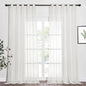 NICETOWN Voile Sheer Curtains for Bedroom Windows, Grommet Top Elegant Lightweight Window Drapes Airy Panels for Living Room/Home Office, Beige, Set of 2, W70 x L96