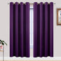 Yakamok Purple Blackout Curtains for Bedroom, Grommet Thermal Insulated Room Darkening Blackout Drapes for Living Room, 2 Panels,52W x 72L Inch