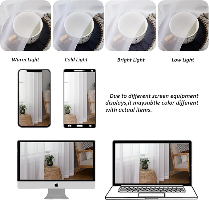 Chyhomenyc White Sheer Curtains 78 Inches Long 2 Panels Set for Living Room, Light Filtering Voile Lightweight Bedroom Curtains, Solid Window Treatment Drapes, Each 59W x 78L