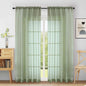 Extra Wide Sage Green Sheer Curtains 90 Inches Long 2 Panels, Light Filtering Lightweight Solid Sheer Curtains for Living Room, Window Voile Sheer Drapes, Dual Rod Pocket, 2x59Wx90L Inches