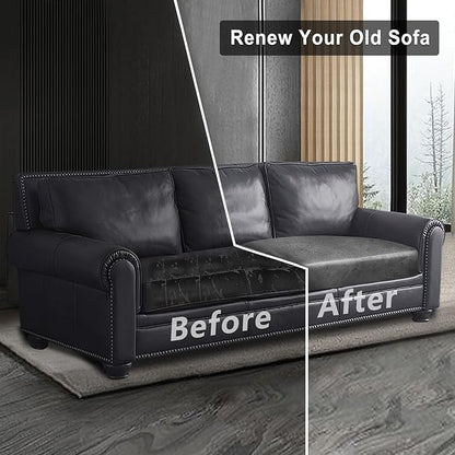 Leather Look Couch Cushion Covers Sofa Seat Slipcovers Sets Couches Furniture Protector for Sectional Armchair Loveseat Pets Kids Stretch Spandex Fabric (1 Cushion XL Sofa, Light Grey)