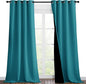 NICETOWN Peacock Teal Blackout Curtains 90 inches Long, Full Light Blocking Drapes with Black Liner for Nursery, Thermal Insulated Draperies for Hall, Villa (2 Pieces, 46" Wide Each Panel)