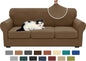XINEAGE New 4 Pieces Couch Covers for 3 Cushion Couch Super Stretch Thick Soft Sofa Cover Anti Slip Sofa Slipcover Dogs Cats Furniture Protector (Brown, 71"-91")