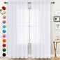 SpaceDresser Sheer Voile Window Treatment Rod Pocket Curtain Panels for Kitchen Bedroom Living Room Drapes Sunlight Filtering Privacy Semi Home Decor Assorted Colors Sizes (Optical White, 52 W x 54 L)