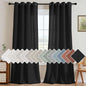 H.VERSAILTEX Living Room Linen Curtains Home Decorative Nickel Grommet Curtains Privacy Added Energy Saving Light Filtering Window Treatments Panels for Bedroom, Heather Black, 2 Panels, 52 x 108 Inch