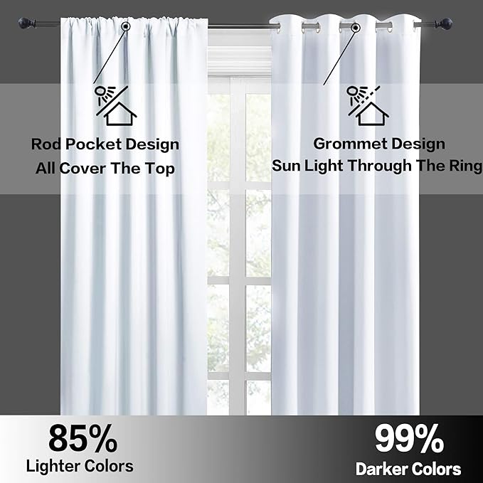 RYB HOME Basement Bathroom Kitchen Cafe Privacy Curtains, Short Insulating Light UV Heat Blocking Privacy Curtain Tiers for Laundry Room, Width 34 by Length 30, Greyish White, 2 Panels