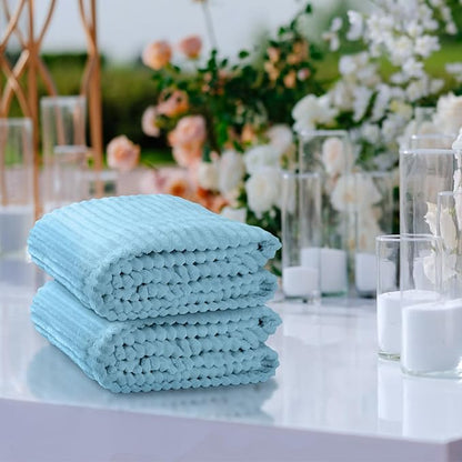 Buryeah 12 Pcs Flannel Throw Blanket Bulk 50 x 60 in Sleepover Blanket Outdoor Wedding Throw Lightweight, Oeko-tex Standard 100 Certified for Sofa Homeless Gifts (Teal)
