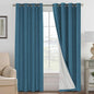 H.VERSAILTEX 100% Blackout Curtains for Bedroom Thermal Insulated Linen Textured Curtains Heat and Full Light Blocking Drapes Living Room Curtains 2 Panel Sets, Blue Sapphire, 52x84 Inch