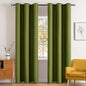 MIULEE 90" Long Blackout Curtains Room Darkening Thermal Insulated Drapes Solid Window Treatment Set Grommet Top Light Blocking Curtain for Living Room/Bedroom 2 Panels Olive Green