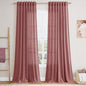 Canyon Rose Linen Curtains for Living Room 98 Inches Long Light Filtering Semi Sheer Curtain Back Tab Modern Farmhouse Decor Elegant Luxury Boho Girl Drapes for Bedroom Dinner Room 52x98, 2 Panels