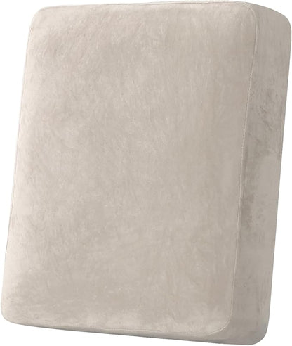 H.VERSAILTEX Velvet Stretch Couch Cushion Cover Plush Cushion Slipcover for Chair Cushion Furniture Protector Seat Cushion Sofa Cover (1 Piece Armchair Cushion Covers, French Oak)