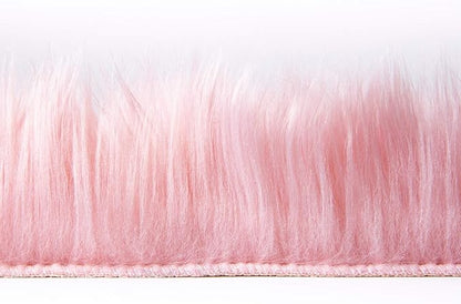 Ashler faux fur rug, Fluffy Shaggy Area Rug Ultra Soft 2.2 x 6 Feet Rectangle Fur Rug, Pink Fuzzy Rug Machine Washable Shag Rug, Nursery Decor Throw Rugs for Bedroom, kids room, Living Room