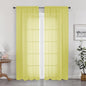 OWENIE Lemon Sheer Curtains for Bedroom Living Room 72 Inches Long 2 Panels Set, Modern Light Filtering Sheer Curtain Rod Pocket Clear Drapes for Window Sliding Door, Lemon, Each 42 x 72 Inch
