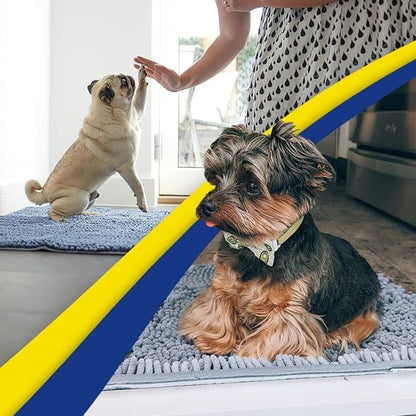 Muddy Mat® | Super Absorbent Door Mat Indoor, Microfiber Quick Dry Chenille Entryway Rug, Non-Slip Front Door Mat, Indoor Mats for Entryway, Machine Washable Pet Rug, Baby Blue XL 36"X60"
