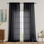 OVZME Black Bedroom Curtains 96 Length for Farmhouse, 59 Inch Extra Wide Light Filtering Voile Drapes Light Airy Window Decor for Patio Door Living Room Bedroom Dining, 59Wx96L Inches
