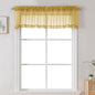 Chyhomenyc Sheer Valances for Windows 2 Pack, Small Window Curtains for Living Room Bathroom, Modern Top Dual Rod Pocket Voile Basement Curtains, 42W x 14L inches, Gold