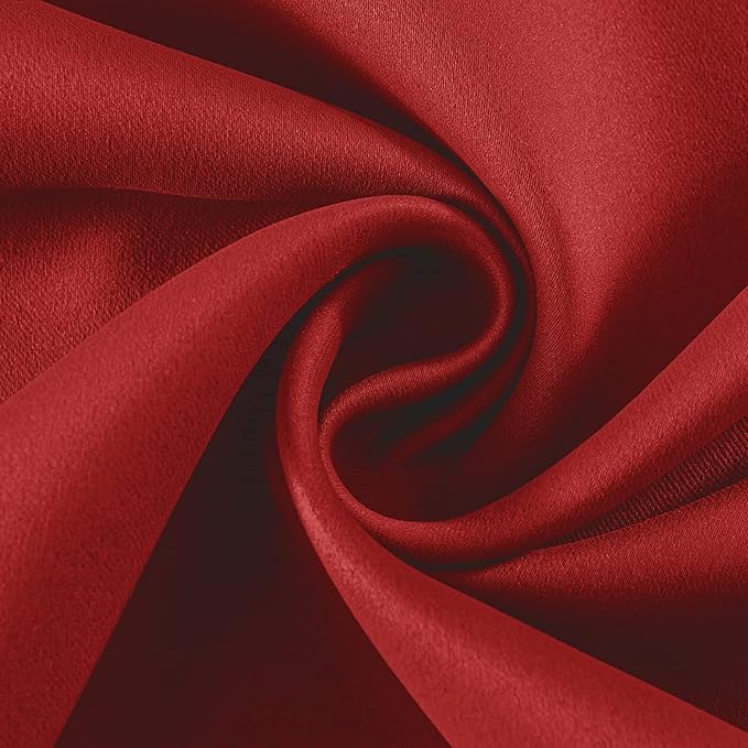 Joydeco Blackout Curtains 84 inches Long 2 Panels Set, Thermal Insulated Long Curtains & Drapes 2 Burg, Room Darkening Grommet Drapes for Bedroom Living Room Windows (W52 x L84 Inch, Red)