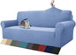 ZNSAYOTX 1 Piece Jacquard Couch Covers for 3 Cushion Couch Living Room High Stretch Sofa Cover Pets Dogs Friendly Anti Slip Thickened Slipcovers Furniture Protector (Large, Light Blue)