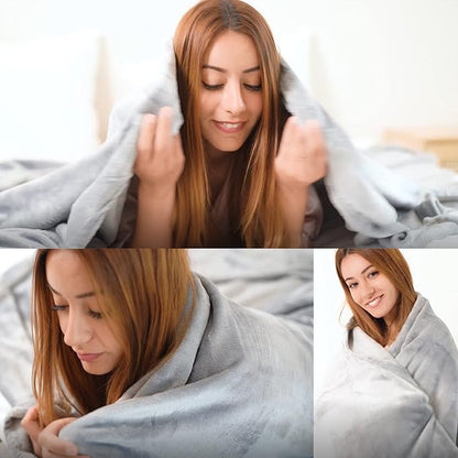 JIAHANNHA Grey Throw Blankets,Fleece Blanket Throw Size 50"×60",Super Soft Cozy Plush Light Grey Blanket for Couch Sofa Bed,Flannel Lightweight Warm Bed Blankets
