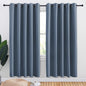 NICETOWN Blackout Draperies Curtains for Kids Room, Window Treatment Thermal Insulated Solid Grommet Blackout Drape Panels for Bedroom (Stone Blue, Set of 2, 70 by 72 inches)
