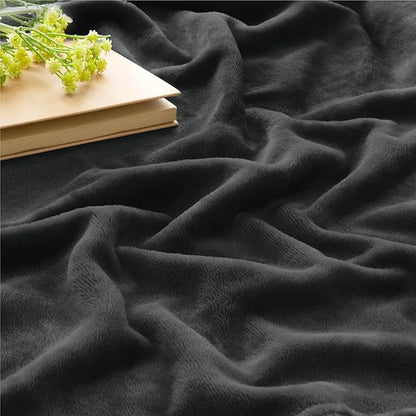 BEDELITE Fleece Blanket Charcoal Grey Throw Blankets for Couch & Bed, Luxury Plush Cozy Fuzzy 60x80 inches, Super Soft Warm Lightweight Throw for Travel Camping