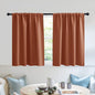RYB HOME Blackout Bathroom Window Curtains, Short Thermal Insulated Heat Blocking Rod Pocket Half Window Curtain Tiers for Nursery Bedroom, Width 42 by Length 30, Burnt Orange, 2 Panels