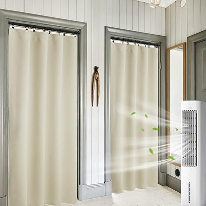 RYB HOME Curtains for Bedroom 84 inches Long 2 Panels Set, Privacy Thermal Insultaed Sunlignt Heat Blocking Drapes for Nursery Rental Room, Width 42 by Length 84, Beige