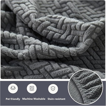 Couch Cushion Covers for Sofa Couch Covers Wear-Resistant Universal Sofa Cover Washable Stretch for Sectional Slipcovers (Texture-Gray,Large Single Seat Cover)