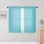 OWENIE Aqua Kitchen Sheer Curtains for Bedroom Living Room 45 Inch Length, Bedroom, Soft Solid Light Filtering Voile Short Sheer Curtain for Small Window, 42" W x 45" L, Aqua